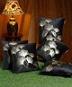 Hosta Homes Velvet Foil Printed Cushion Covers Pack of 5  Black Gold
