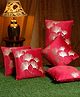 Hosta Homes Velvet Foil Printed Cushion Covers Pack of 5  Red Gold