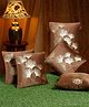 Hosta Homes Velvet Foil Printed Cushion Covers Pack of 5  Brown Gold