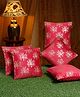 Hosta Homes Velvet Foil Printed Cushion Covers Pack of 5  Red Gold