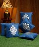 Hosta Homes Velvet Foil Printed Cushion Covers Pack of 5  Blue Gold