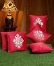 Hosta Homes Velvet Foil Printed Cushion Covers Pack of 5  Red Gold