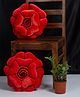 Hosta Homes  Set of 2 Maroon Velvet Flower Shaped Cushions