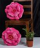Hosta Homes  Set of 2 Pink Velvet Flower Shaped Cushions