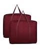 Hosta Homes  Under Bed Storage Parachute Material Zipper Bag Pack of 2 Maroon