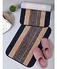 Hosta Homes  striped pattern anitiskid multipurpose mats pack of 2  blue