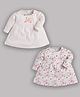 BABY GO Pack Of 2 Full Sleeves Floral Printed Dresses -   Peach