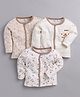 BABY GO Pack Of 3 Full Sleeves Teddy Bear Printed  Tees -Begie