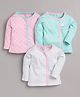 BABY GO Pack Of 3 Full Sleeves Hearts  & Kitten Printed  Tees - Pink