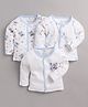 BABY GO Pack Of 3 Full Sleeves Teddy Bear Printed  Jhablas - White