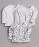 BABY GO Pack Of 3 Full Sleeves Teddy Bear Printed  Tees - White
