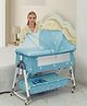 BabyTeddy Patented 10 in 1 Portable Baby Crib Baby Cot Cradle Bassinet Bedside Sleeper Swing Tilt Bed with Mosquito net and Mattress (Star Blue)
