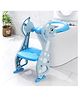 BabyTeddy Patented Baby Potty Seat Potty Chair Toilet Trainer Cushioned With ladder And Easy Grip Handle 1-8 Years Age Kid Portable Potty for Toddler Travel, Toddler Toilet with Ladder (Blue)