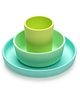 Melii 3 Piece Silicone Feeding Set  Lime, mint, blue