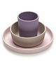 Melii 3 Piece Silicone Feeding Set  Purple, grey, pink