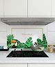 Jaamso Royals Dark Green Leaves Vinyl Oil Proof Rust Proof Kitchen Wallpaper (200 cm X 60 cm)
