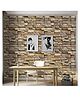 Jaamso Royals Brown Brick Stone Self Adhesive, Peel and Stick Wallpaper