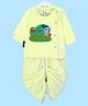 The Peppy Tend Janmashtami Theme Full Sleeves   Cutest Little Kanha Text Printed Kurta With Dhoti - Yellow
