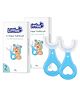 LITTLOO Baby U-Shaped Silicone Tooth Brush, Manual, Soft Bristles with 360 Degree Dental Cleaning For Toddlers And Children, Food Grade Soft Silicone Brush Head - Pack of 2 (Blue)