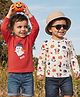 Babyoye 100% Cotton Knit Full Sleeves T-Shirts  With Eco Jiva Finish Halloween Theme Printed Pack of 2 - White & Red