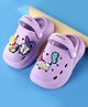 Babyoye Clogs with Back Strap Closure & Animal Applique - Lilac