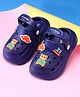 Babyoye Clogs with Backstrap Closure & Bear  Applique - Navy Blue