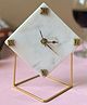 Homearte India Aesthetic Marble Diamond Desk Clock - White