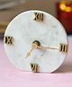 Homearte India Round Marble Desk Clock - White