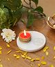 Homearte India Gayatri Mantra Marble Tea Light Holder - White