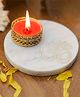 Homearte India OM Marble Tea Light Holder - White
