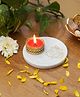 Homearte India Ganesha Marble Tea Light Holder - White