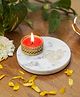 Homearte India Jai Shree Ram Marble Tea Light Holder - White