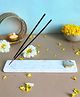 Homearte India Marble with Agate Incense Stick Holder - White