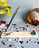 Homearte India Marble Incense Stick Holder With Agate Ik Onkar - Turquoise Blue