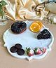 Homearte India 8 Inches Floral Shape Marble Platter - White