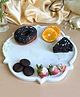 Homearte India 10 Inches Floral Shape Marble Platter - White