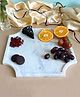 Homearte India 10 Inches Octagon Shape Marble Platter - White