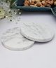 Homearte India White Round Marble Plain Coaster - Set Of 2