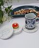 Homearte India White Round Marble Plain Coaster - Set Of 4