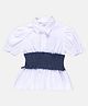 SpyBy Half Sleeves  Colour Block Top -  White