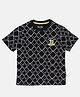 SpyBy Half Sleeves Geometric  Printed Tee - Black