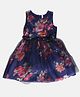SpyBy Sleeveless Floral Printed & Shimmer Detailed   Dress - Blue