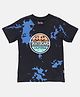 SpyBy Half Sleeves Text Printed Tee - Black