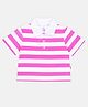 SpyBy Half Sleeves Striped Tee - Fusia Pink