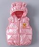 Kookie Kids Sleeveless Padded Hooded Jacket with Ears Applique & Duck Patch Detailing - Pink