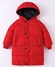 Kookie Kids Full Raglan Sleeves Hooded Padded Jacket - Red