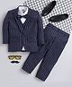Jeet Ethnics Full Sleeves Striped 4 Piece Coordinating Party Suit - Navy Blue