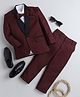 Jeet Ethnics Full Sleeves Self Designed 4 Piece Coordinating Party Suit - Maroon
