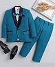 Jeet Ethnics Full Sleeves Solid 4 Piece Coordinating Party Suit Set - Teal Blue