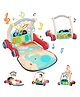 Sanjary 2 in 1 Musical Baby Play Gym with Convertible Walker| Push Walker with Play Piano, Lights, Rattles & Tummy Time Mat for Babies & Toddlers-Color & Design May Vary